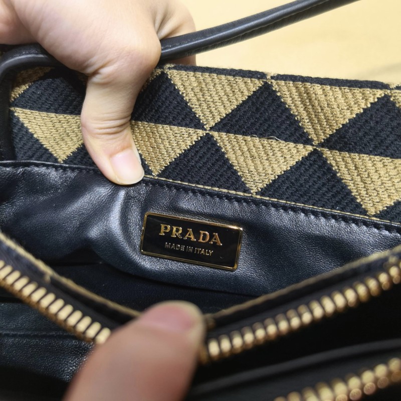 Prada 刺绣织物手袋