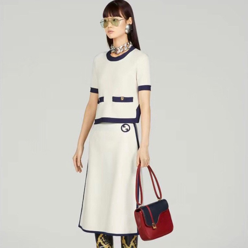 Gucci Knit Shirt & Skirt Set