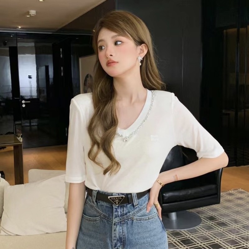 MiuMiu V Collar Tee