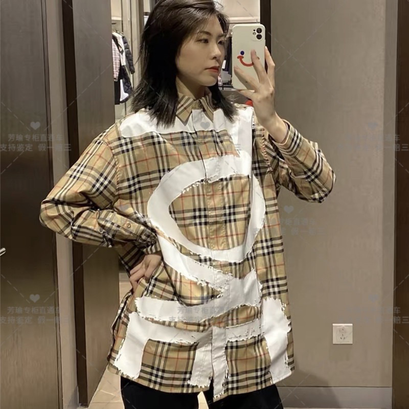 Burberry Unisex Long Sleeves Blouse