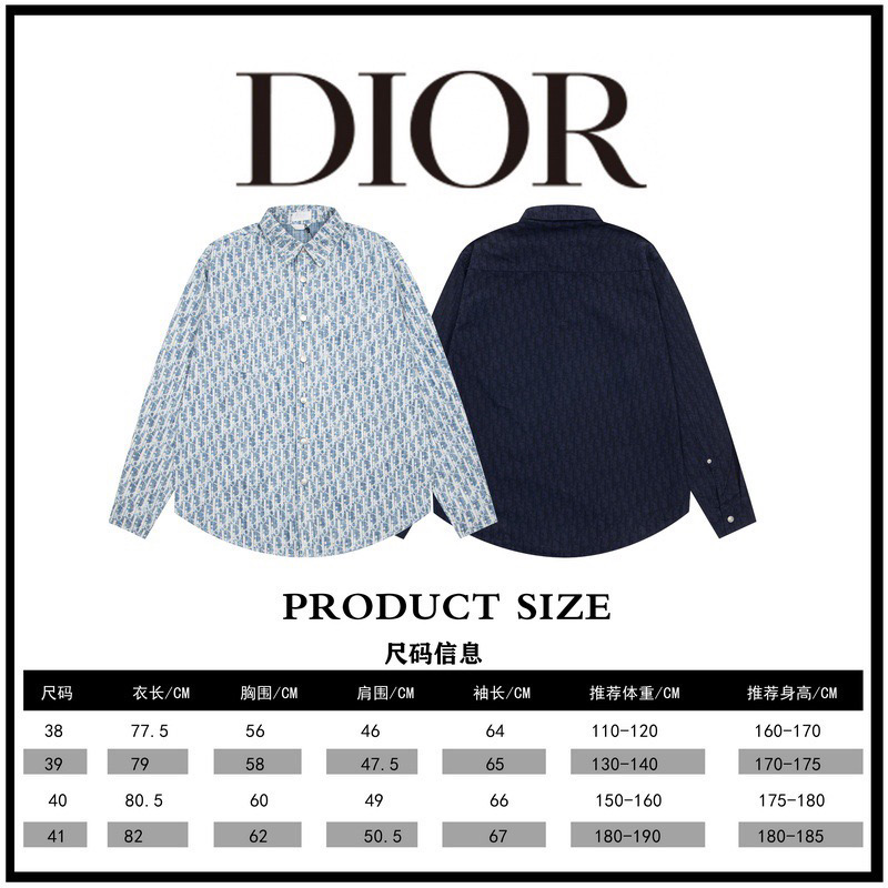 Dior Unisex Long Sleeves Blouse