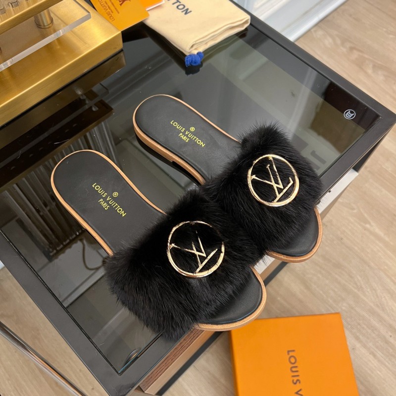 LV Mink Fur Slipper