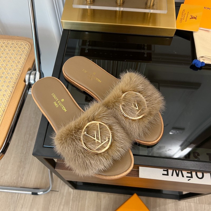 LV Mink Fur Slipper