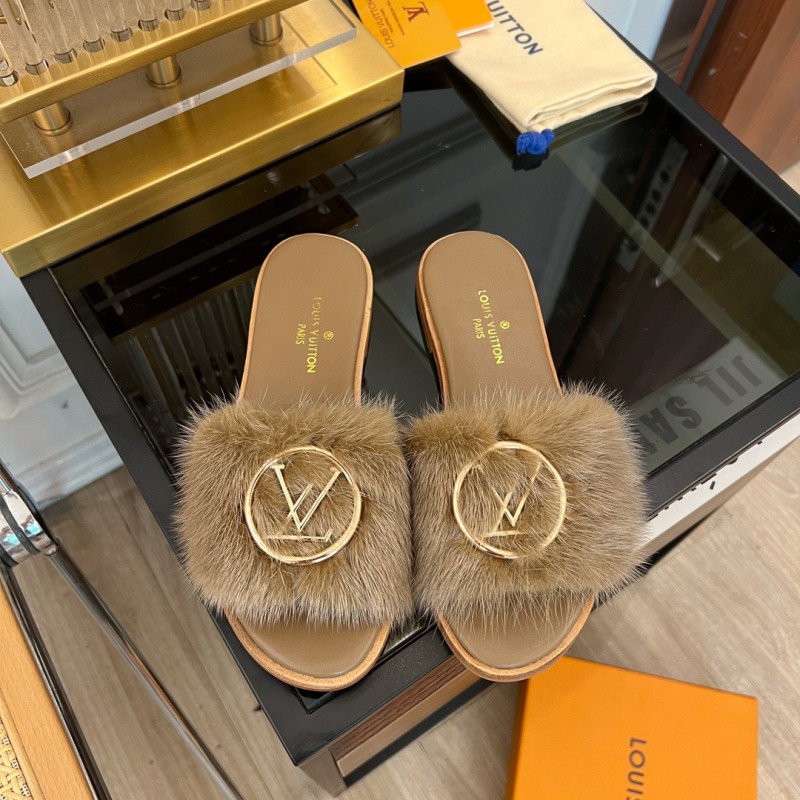 LV Mink Fur Slipper