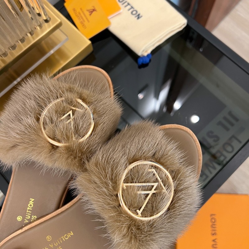 LV Mink Fur Slipper