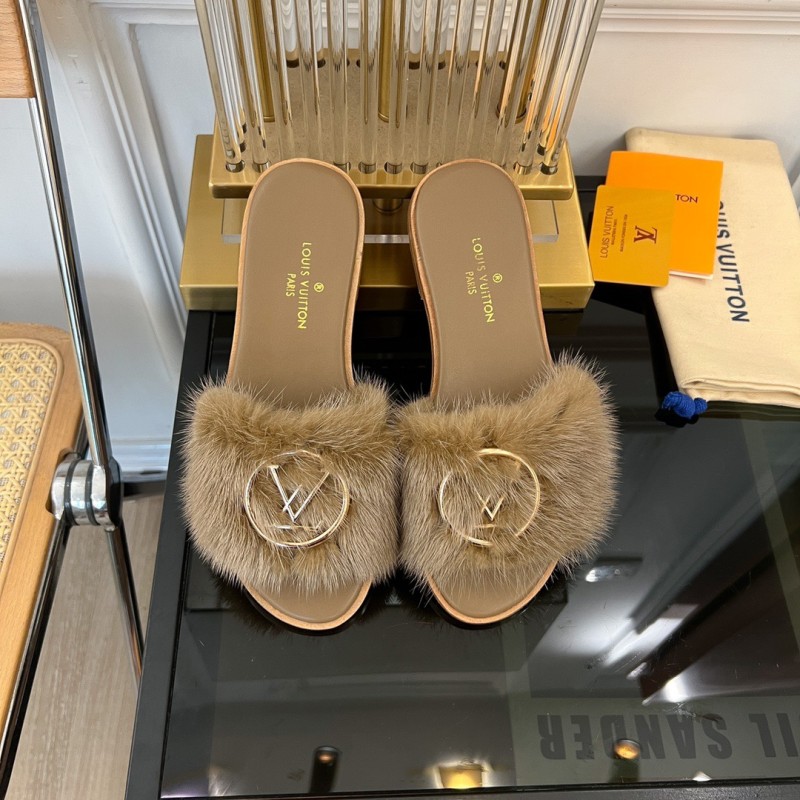 LV Mink Fur Slipper