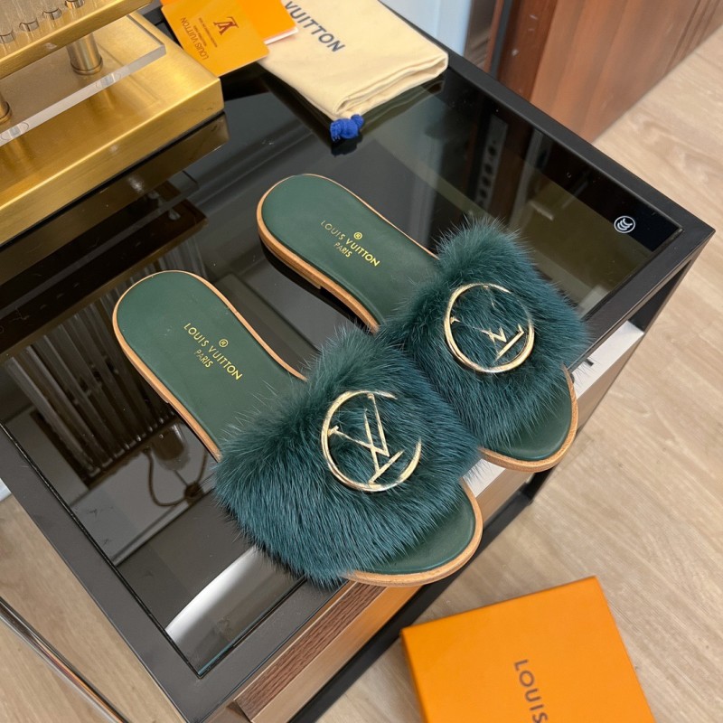 LV Mink Fur Slipper