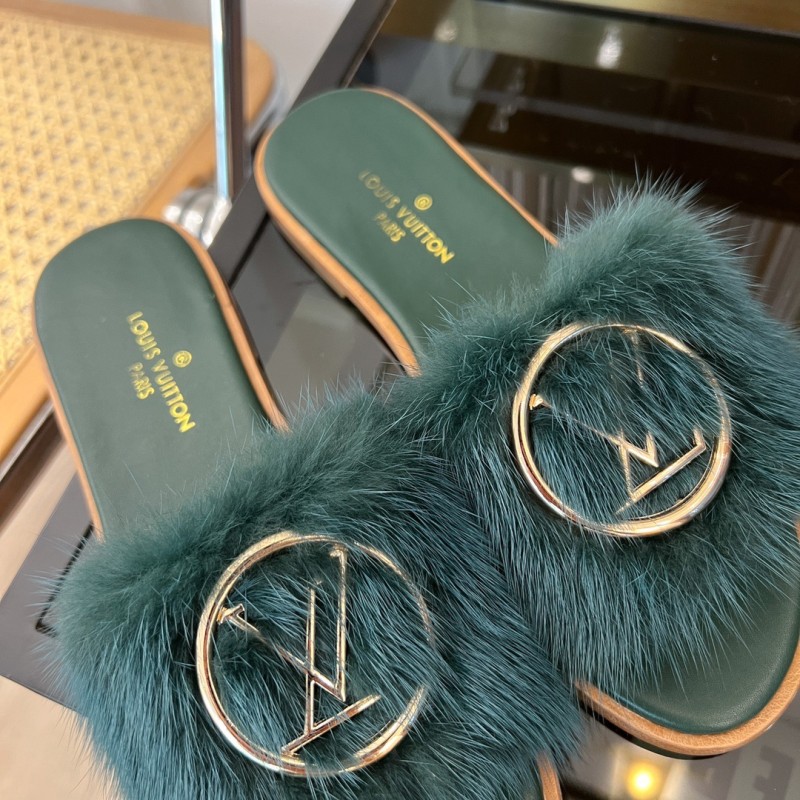 LV Mink Fur Slipper