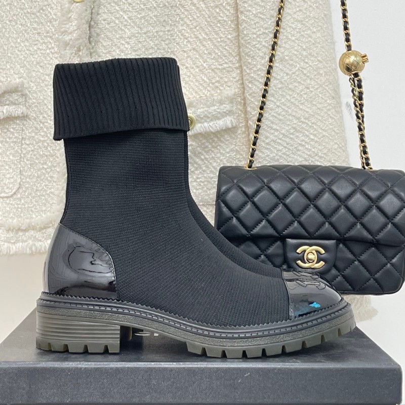 Chanel Sock Boots