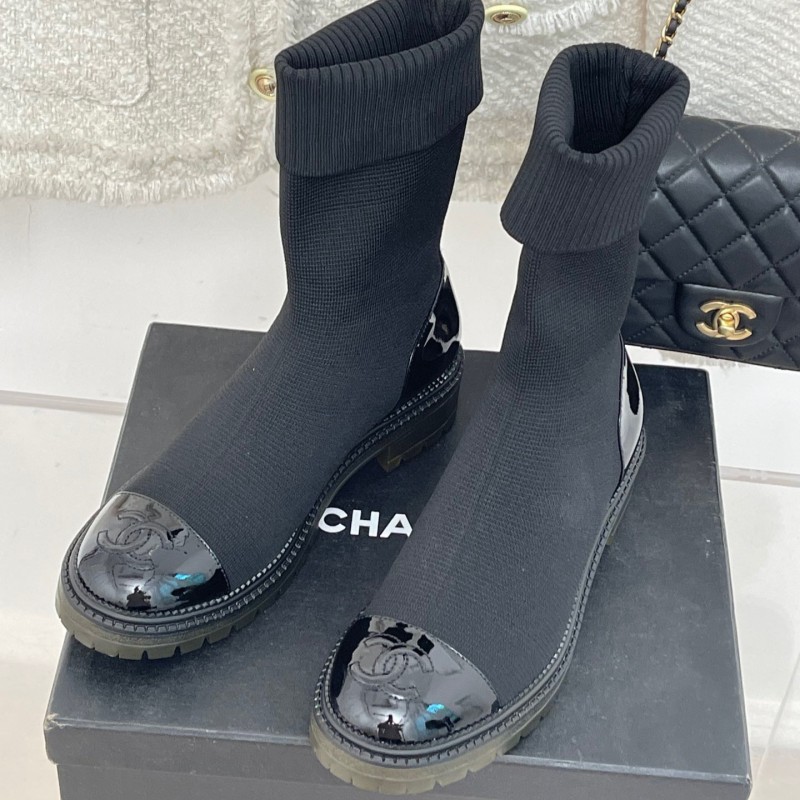 Chanel Sock Boots