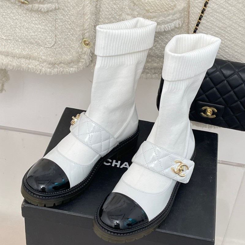 Chanel Sock Boots