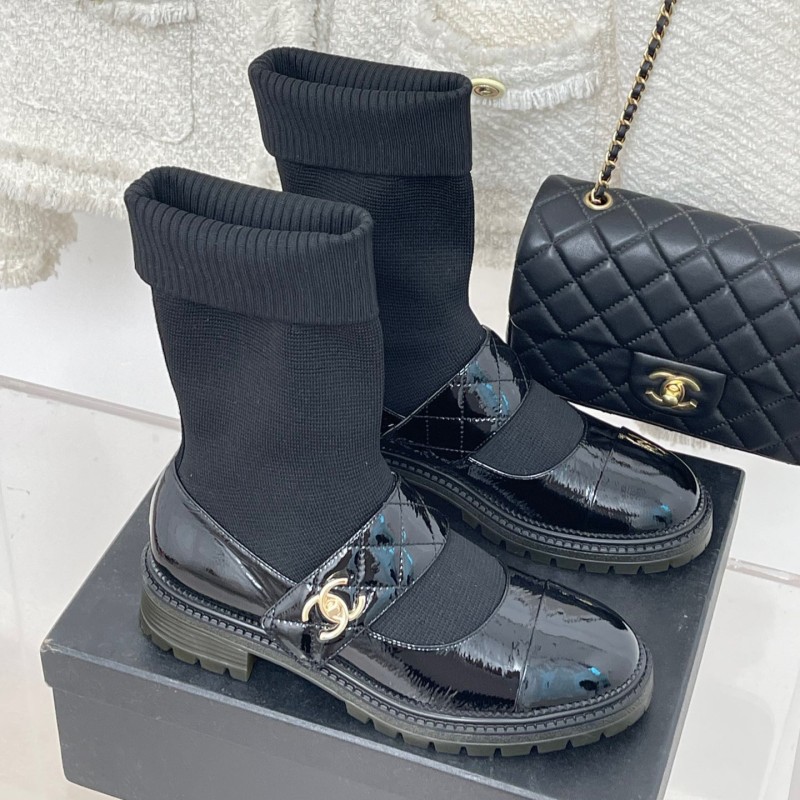 Chanel Sock Boots