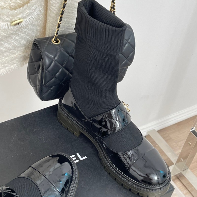 Chanel Sock Boots