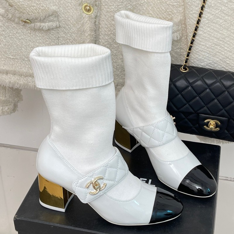 Chanel Sock Boots