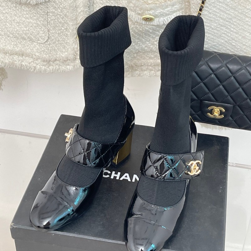 Chanel Sock Boots