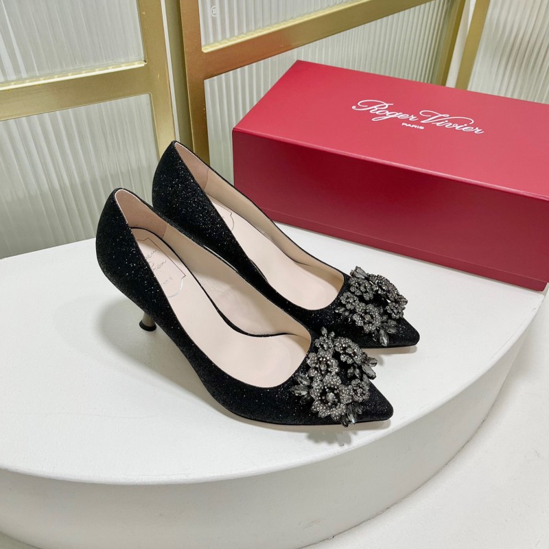 Roger Vivier Bouquet Strass Buckle Heels