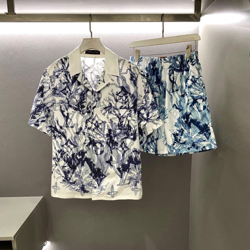 LV Unisex Casual Beach Shorts & Shirt