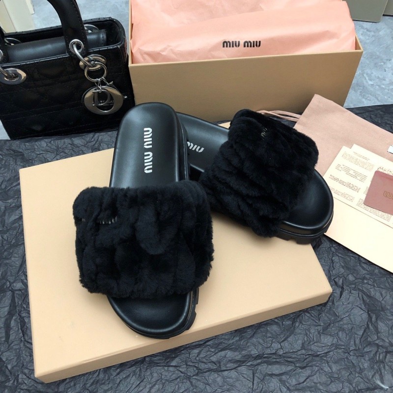 MiuMiu Fur Slippers