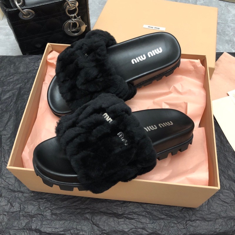 MiuMiu Fur Slippers