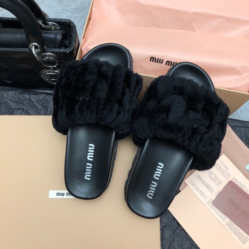 MiuMiu Fur Slippers