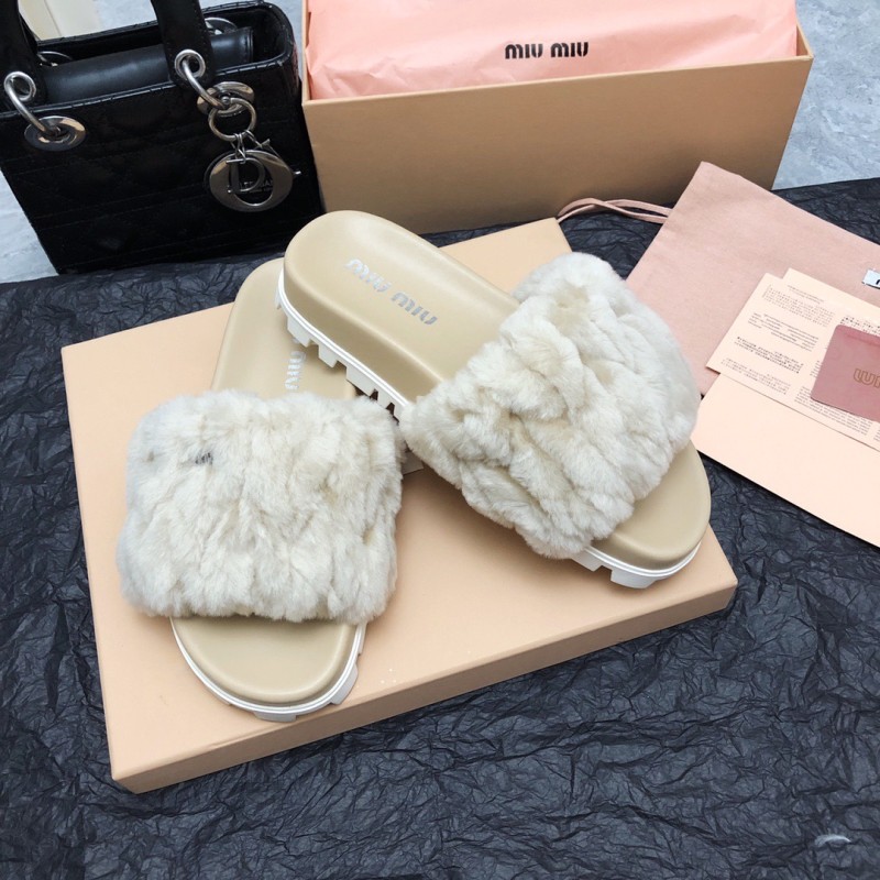 MiuMiu Fur Slippers