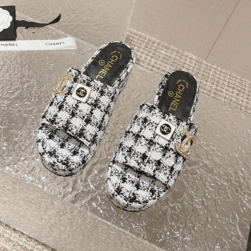 Chanel Platform Slippers