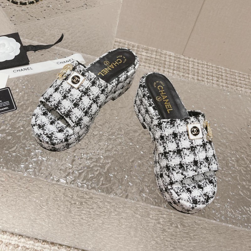 Chanel Platform Slippers