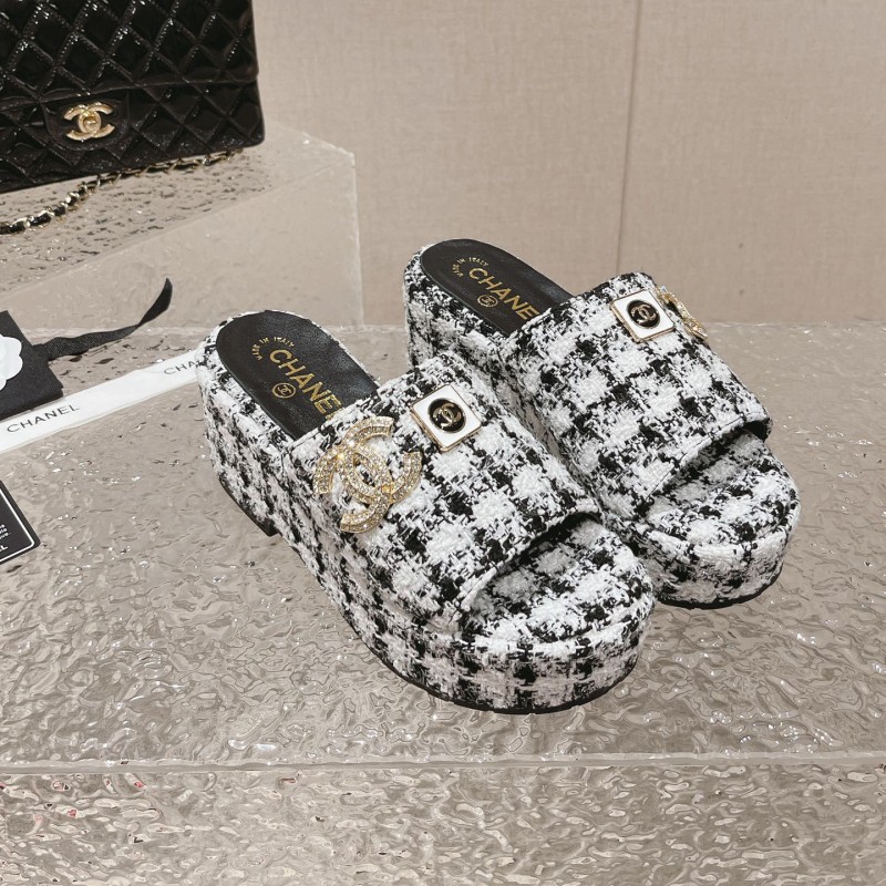 Chanel Platform Slippers