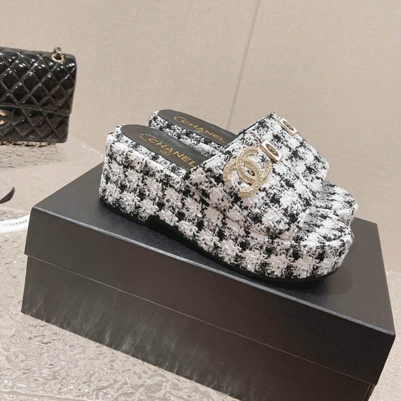 Chanel Platform Slippers