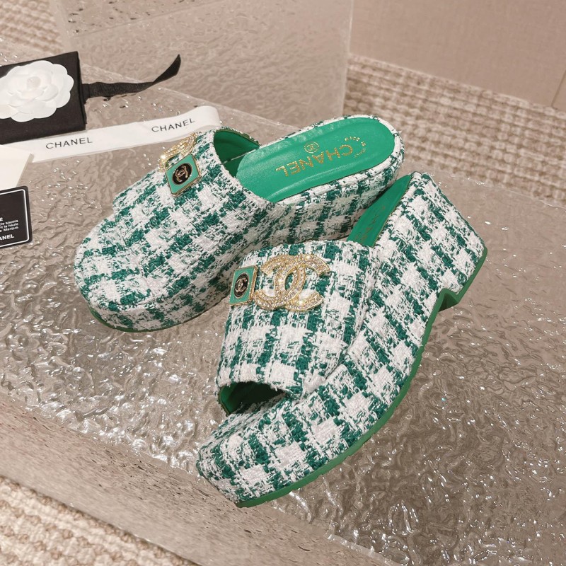 Chanel Platform Slippers