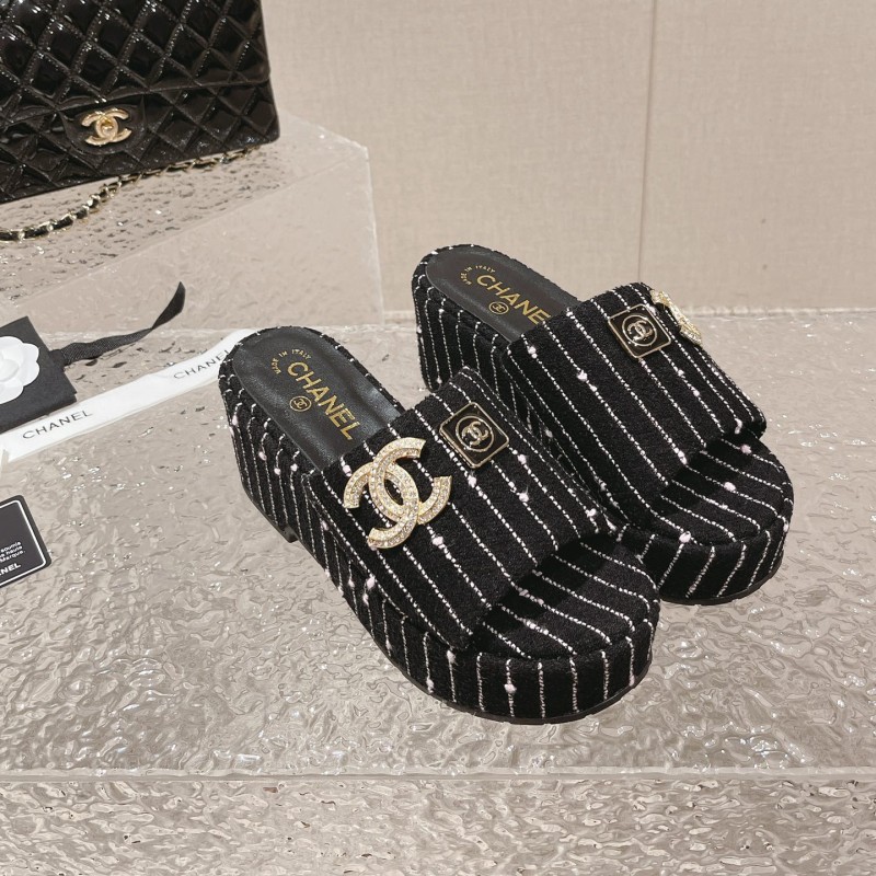 Chanel Platform Slippers