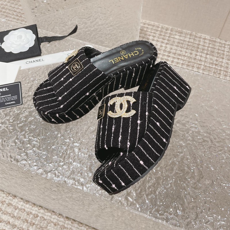 Chanel Platform Slippers