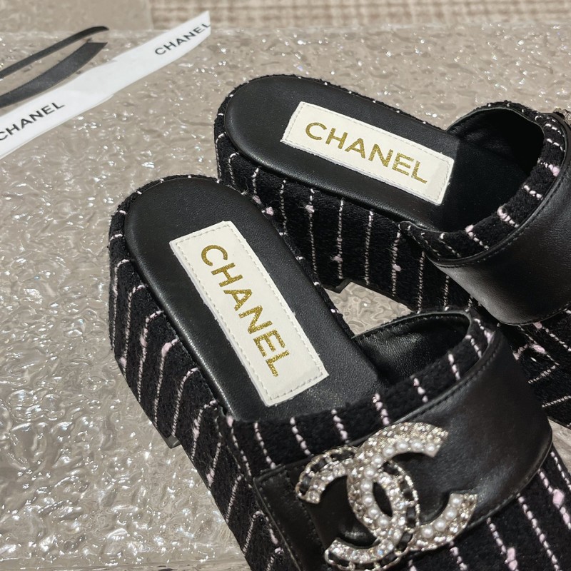 Chanel Platform Slippers