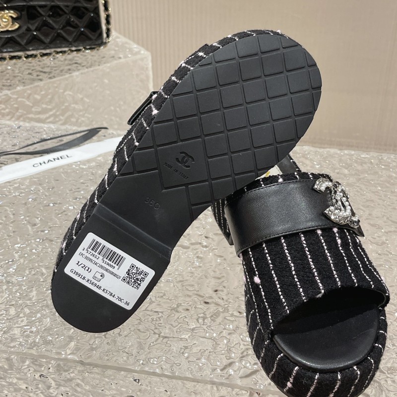 Chanel Platform Slippers