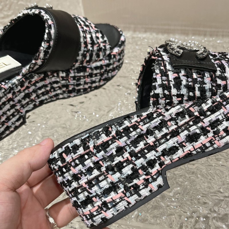 Chanel Platform Slippers