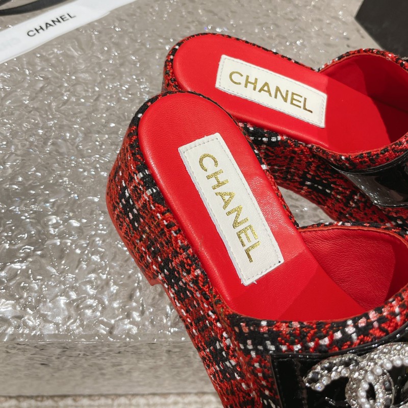 Chanel Platform Slippers