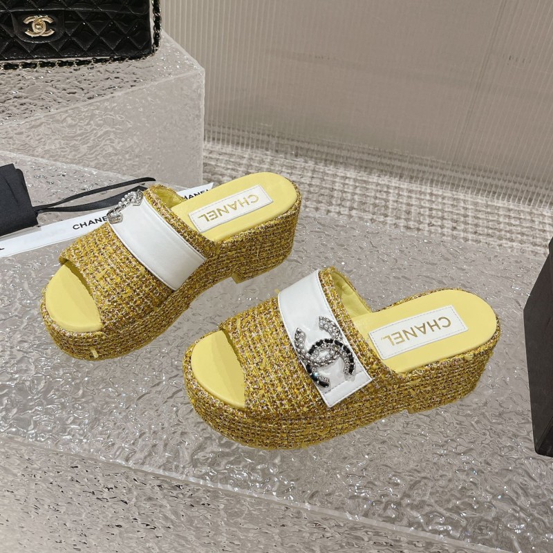 Chanel Platform Slippers