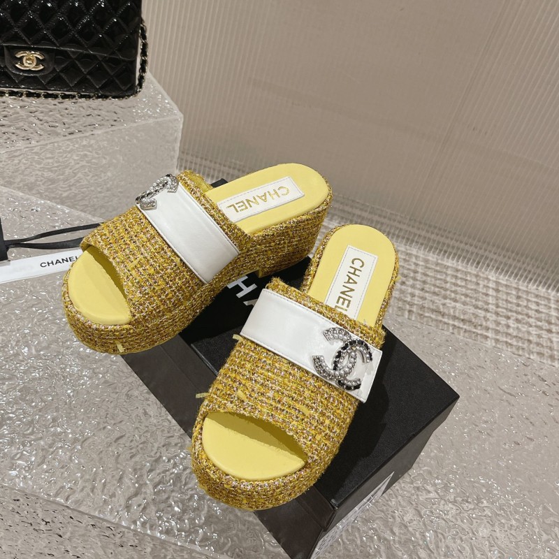 Chanel Platform Slippers