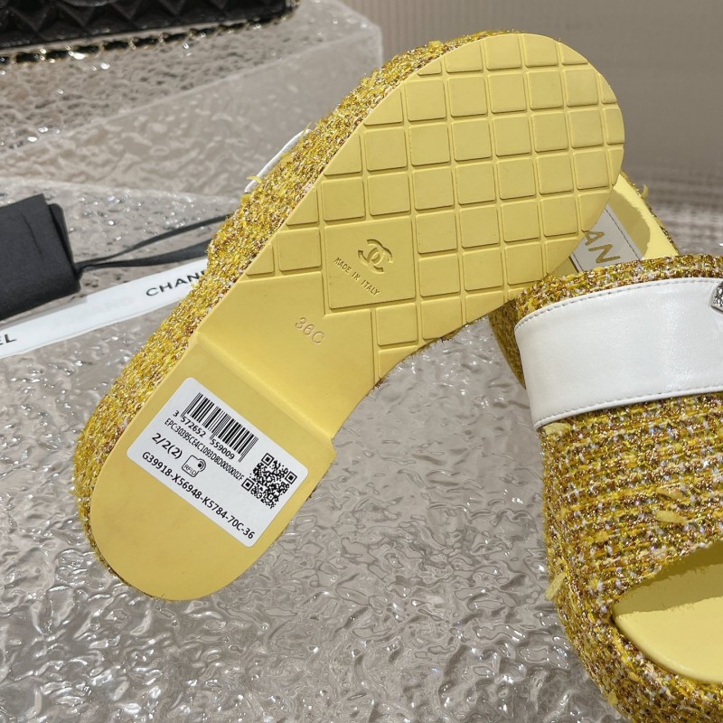 Chanel Platform Slippers