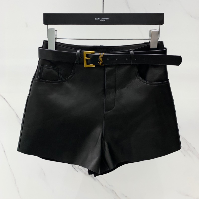 YSL Leather Shorts