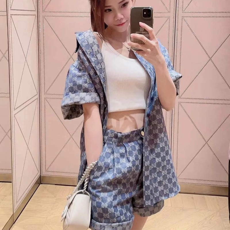 Gucci Denim Blouse & Shorts