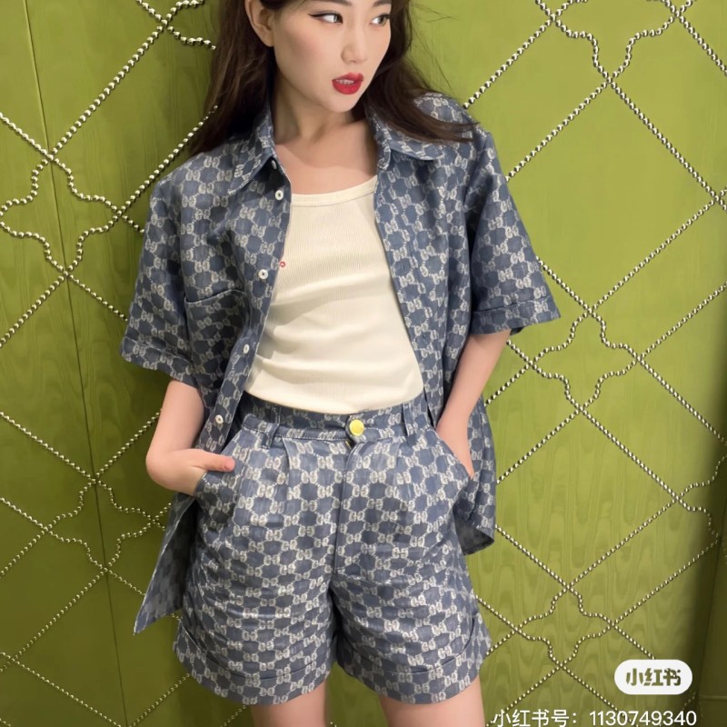 Gucci Denim Blouse & Shorts