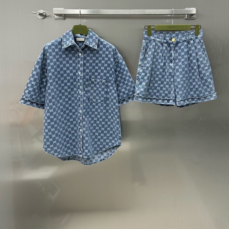 Gucci Denim Blouse & Shorts