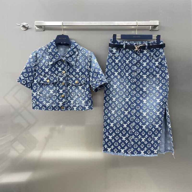 LV Denim Shirt & Dress Set