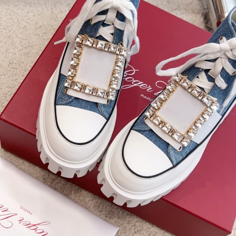 Roger Vivier Viv' Go-Thick Canvas Sneaker