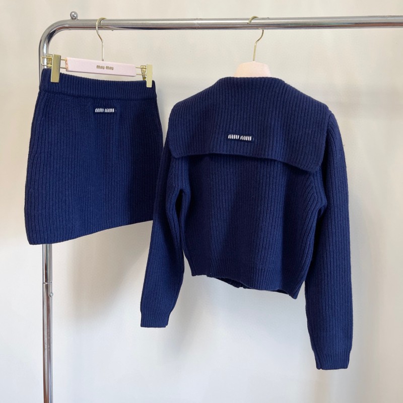 MiuMiu Wool Cardigan & Skirt Set