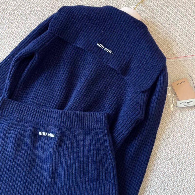 MiuMiu Wool Cardigan & Skirt Set