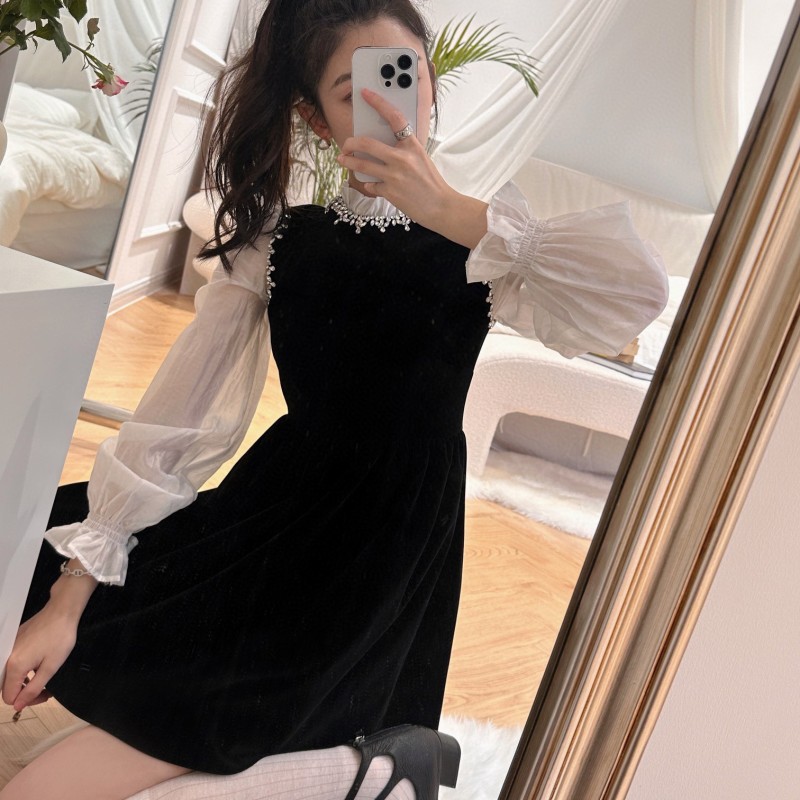 MiuMiu Long Sleeves Velvet Dress 