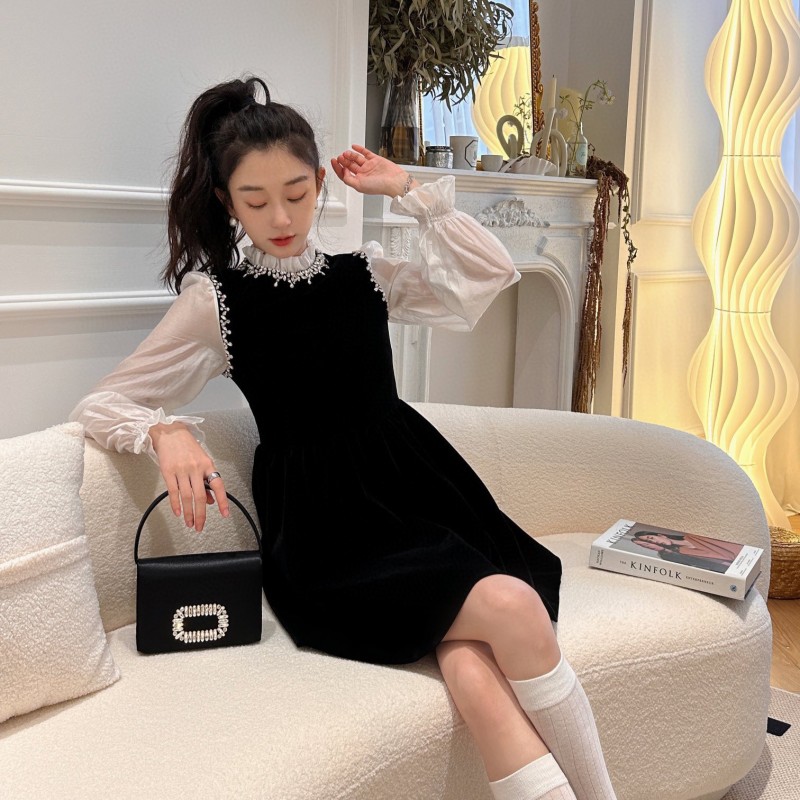 MiuMiu Long Sleeves Velvet Dress 