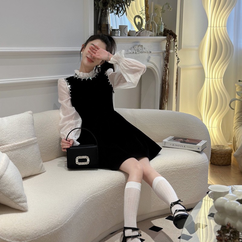 MiuMiu Long Sleeves Velvet Dress 